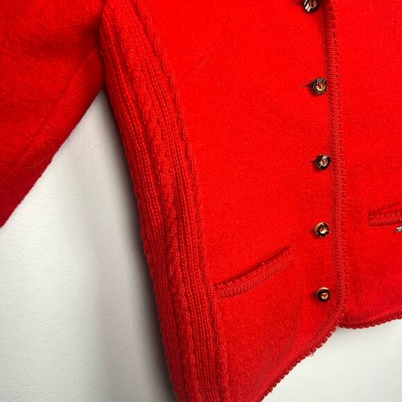 Geiger Tyrol red wool structured women’s coat jacket size 42 - Picture 3 of 11